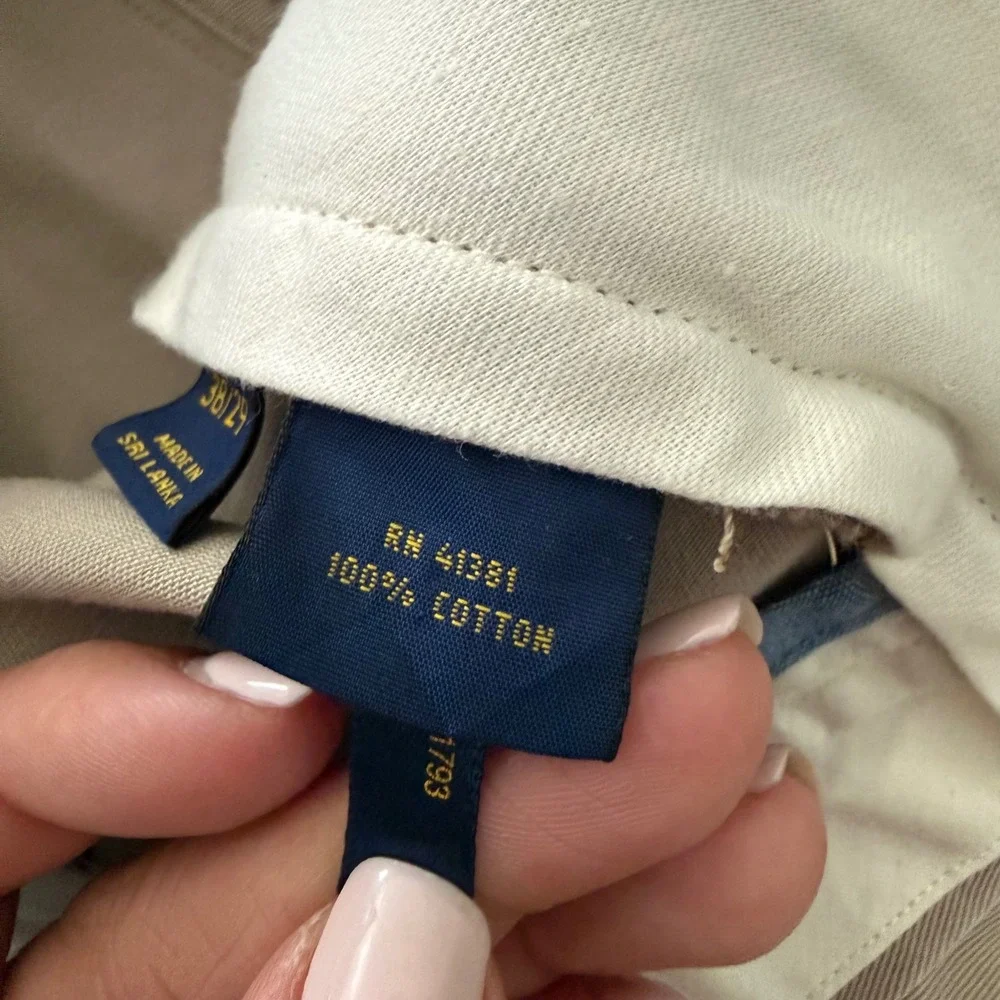 Polo Ralph Lauren Mens 38x29 Relaxed Fit Chino Pants Khaki 100% Cotton Twill